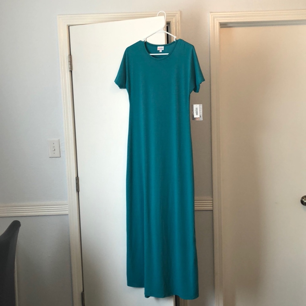 Lularoe Maria XS teal solid New without tags